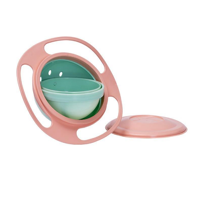 Baby No-Spill Balance UFO Flying Saucer Bowl 360 Degree Rotating Children's Fun Spinning Feeding Bowl
