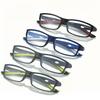 4PCS Sport Style Non-Prescription Reading Glasses Anti-Blue Light Rectangular Full Rim Eyewear PC Frame Material