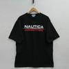 Винтажная футболка Nautica Competition, черная Spell Out Sailing