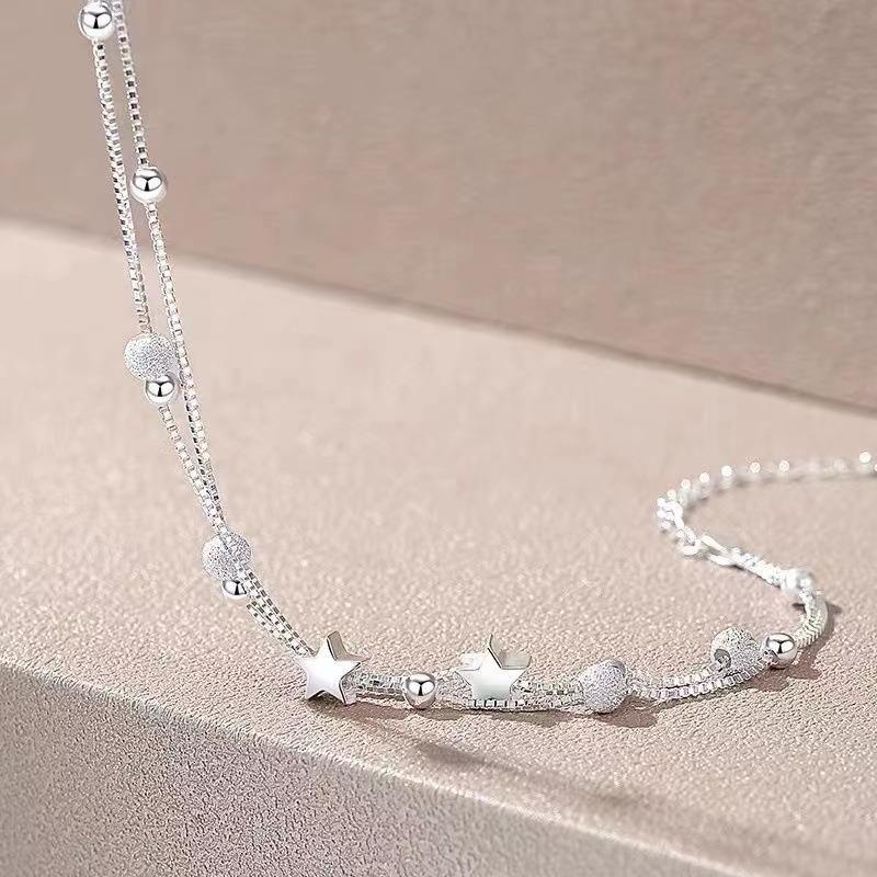 Роскошные браслеты из стерлингового серебра 925 пробы со звездочками для женщин, оригинальный дизайнерский двухслойный регулируемый браслет, ювелирные украшения для вечеринки