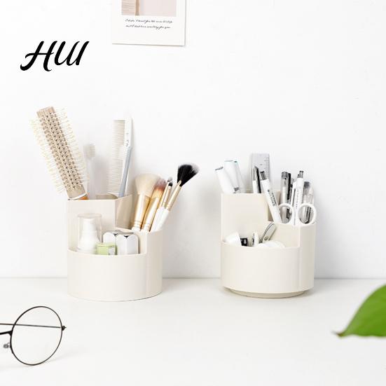 Multi-compartment Pen Holder 360 Degree Rotating Holder, Large Capacity Office Desk Organizer Desktop for School Home Storage Makeup Brush
