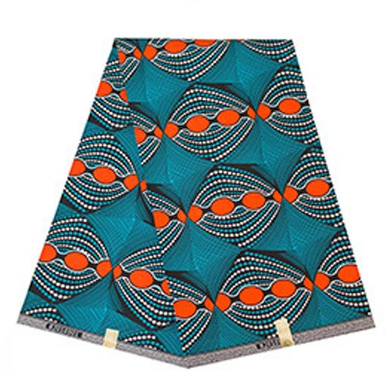 Африканская вощеная печатная ткань 3 ярда Двусторонняя геометрическая печать Полиэстеровая ткань для шитья, рукоделия и украшения дома