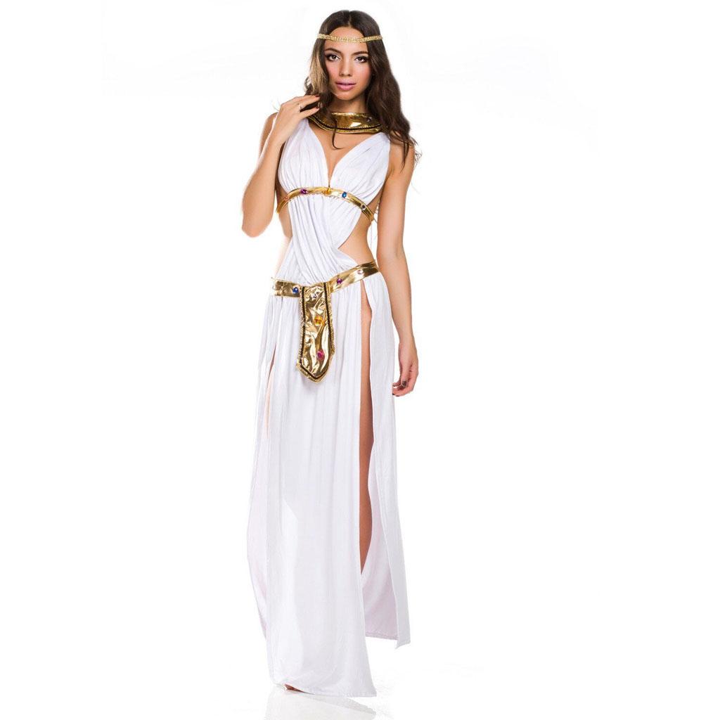 Костюм греческой богини, белое египетское платье принцессы, воин, Хэллоуин, косплей