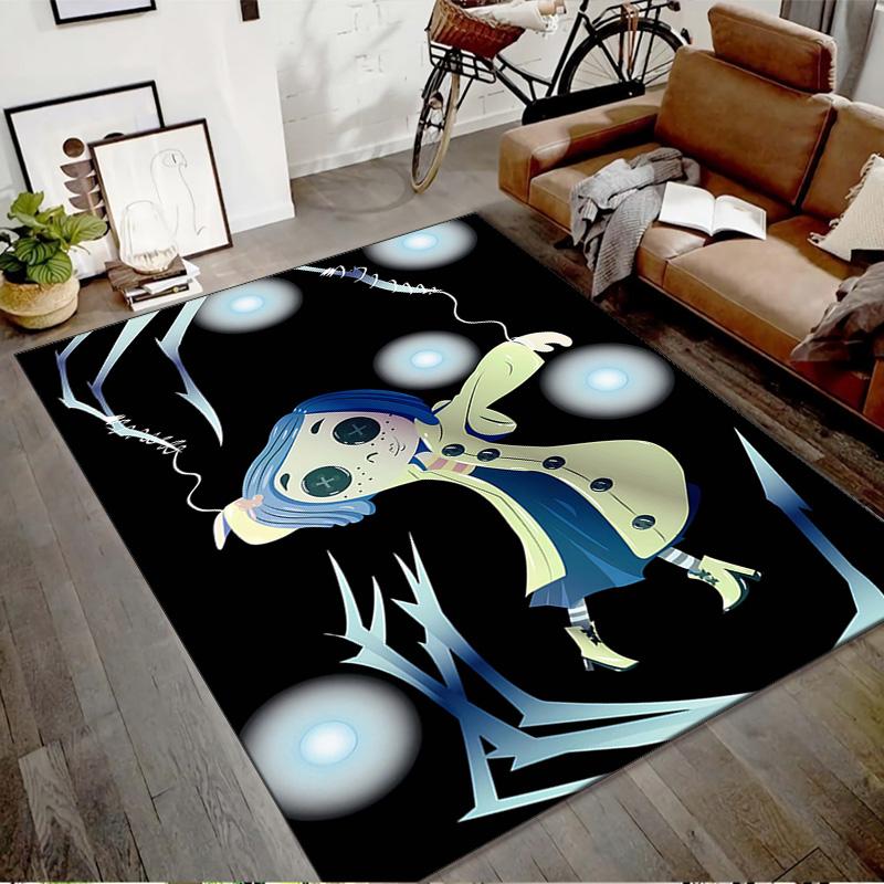 1pc Coraline (5) Design Printed Area Rug Carpet for Bedroom Living Room Home Decor Rugs Mat Non Slip Mat Rug for Bedside