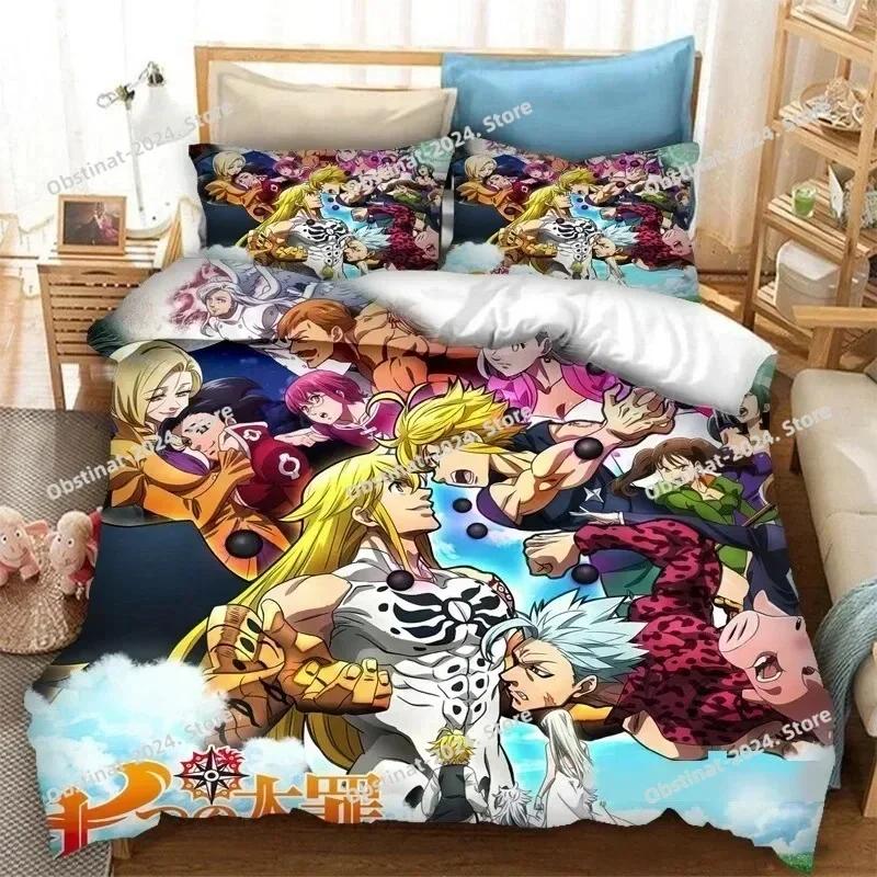 Anime The Seven Deadly Sins Bedding Set Printed single Comforter Quilt Bed Duvet Cover Pillow Case 3 Pieces Sets Kids Adult Size
