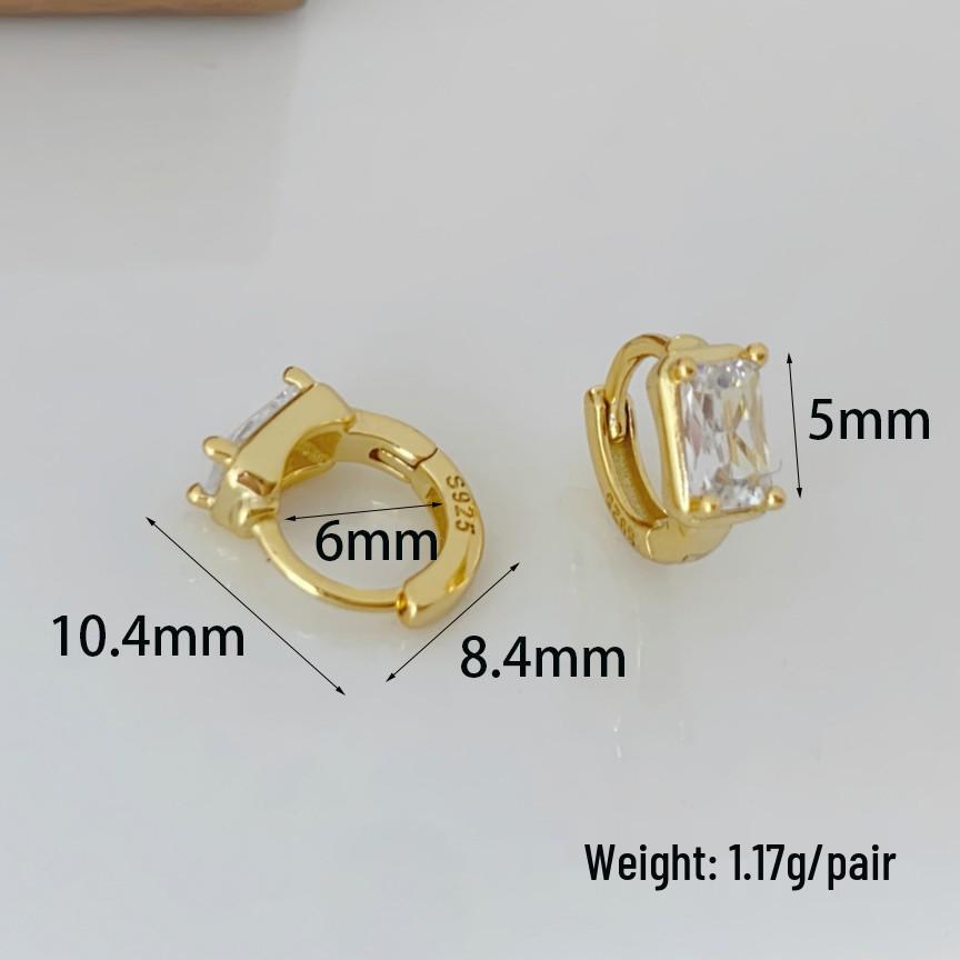 Серьги из стерлингового серебра S925 с квадратным цирконом в форме слезы - 2026 Модные легкие роскошные серьги для женщин