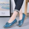 Women Shoes Moccasins Women Flats Loafers Genuine Leather Female Shoes Slip On Ballet Bowtie Women's Shoes Kkm