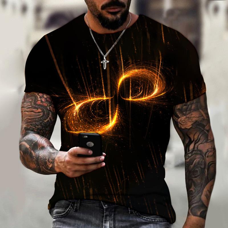 3D цифровая печать Faucet Series Printed Summer Casual Round Neck Youth Football