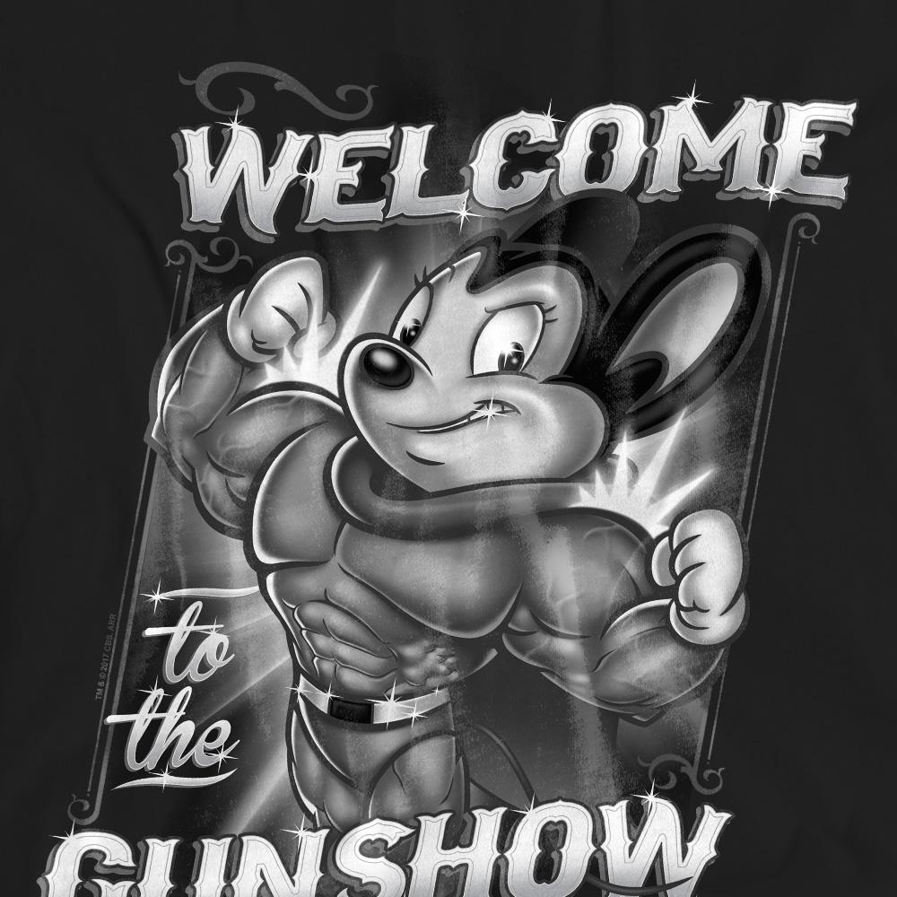 Унисекс Взрослая футболка Mighty Mouse Mighty Gunshow