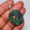 Natural Azurite Malachite Necklace, 925 Sterling Silver Pendant Necklace, Azurite Malachite Druzy Necklace, Handmade Jewelry, Gift For Her