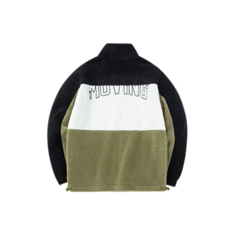 Anta Life Series с принтом логотипа, утолщенная куртка из шерпы на флисовой подкладке с воротником-стойкой и воротником-стойкой, мужская верхняя одежда, базовый черный Paper-Elizabeth 152248733S-3