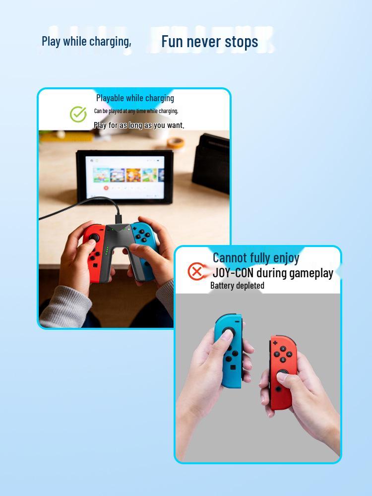 Ультратонкий зарядный хват для Joy-Con Nintendo Switch - Держатель контроллера для игры и зарядки