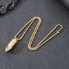 Hip Hop Shiny Stainless Steel Bullet Charm Pendant Necklace for Men Women Personalized Gold Color Accessories Trendy Jewelry