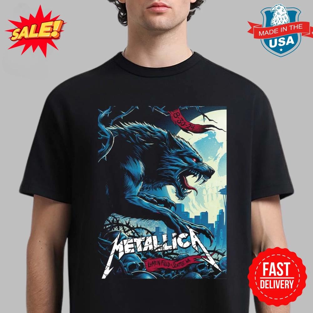 Metallica M72 Сиэтл WA Ночь 1 На Lumen Field 30 Августа Футболка S-XL Унисекс Футболка