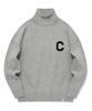 COVERNAT C Logo Turtleneck Knit Melange Gray
