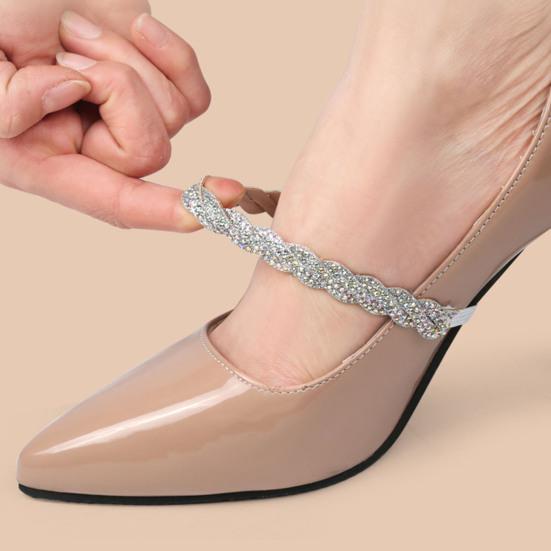 1 Pair Shoe Straps Anti-skid Anti Falling Button Snap Design High Elasticity