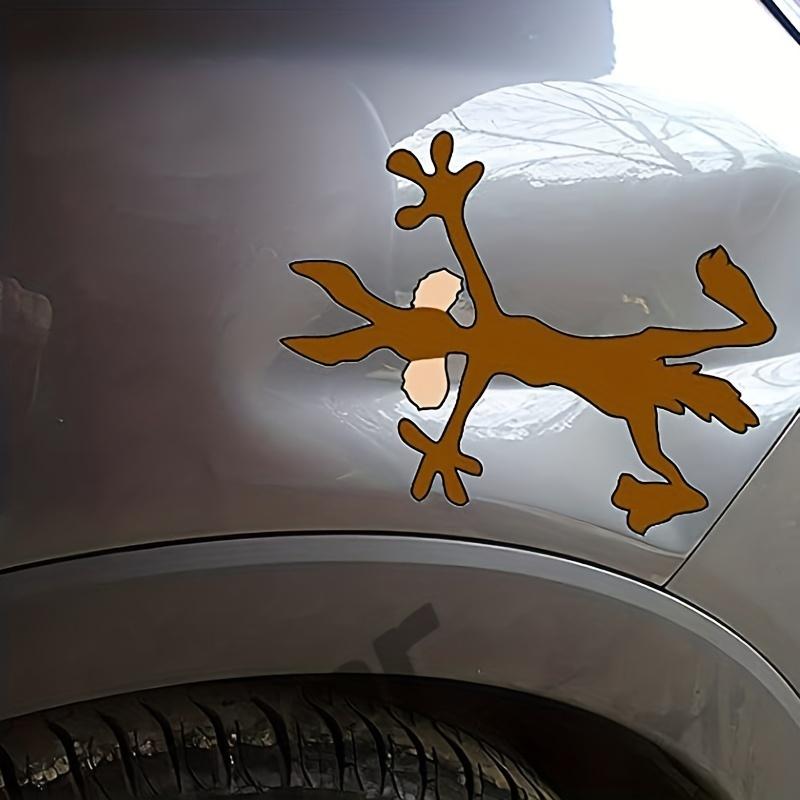 Reflective Dent Fix Car Decals Cartoon Coyote Splat Hitting Wall Door Cars Laptop Truck Bumper Window Decal Bandage Stickers
