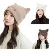 Yoqimli Junsimon To'qilgan Shlyapa Mushuk Quloqlari Ayollar Xonim Qiz Bosh Kiyim Shlyapa Rojdestvo Shlyapalari Yumshoq Beanie Shlyapa Pullover Shlyapa