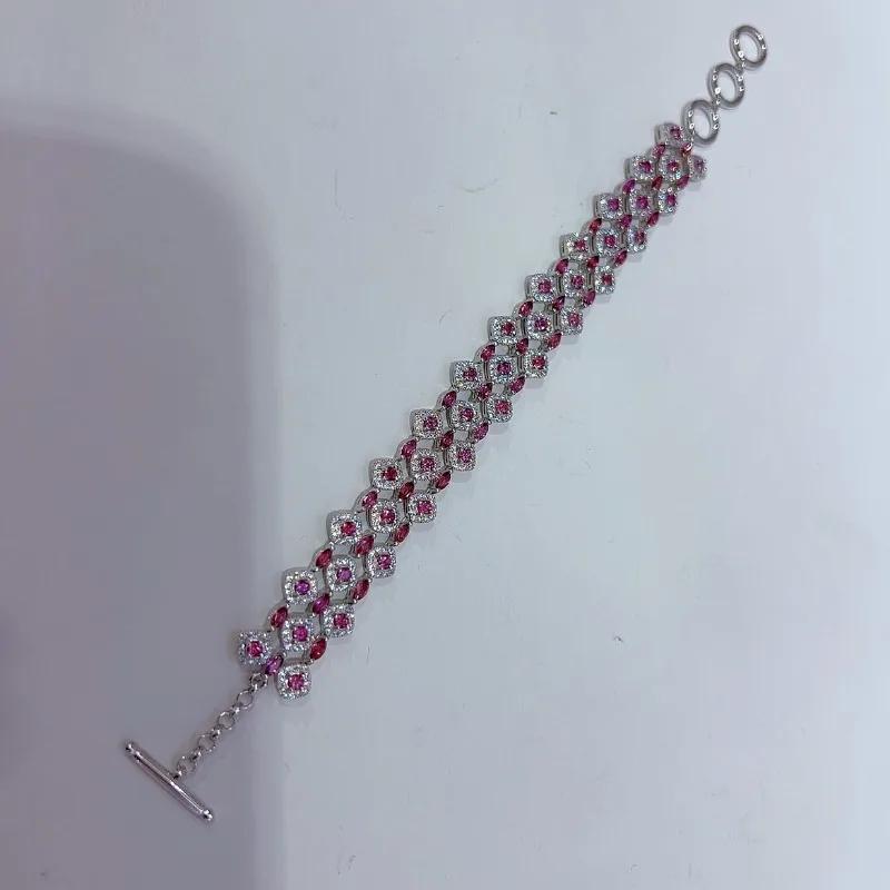 Sace Gems 925 стерлингового серебра 2*4 мм натуральный гранат драгоценный камень браслеты для женщин помолвка коктейль вечеринка изящные ювелирные изделия