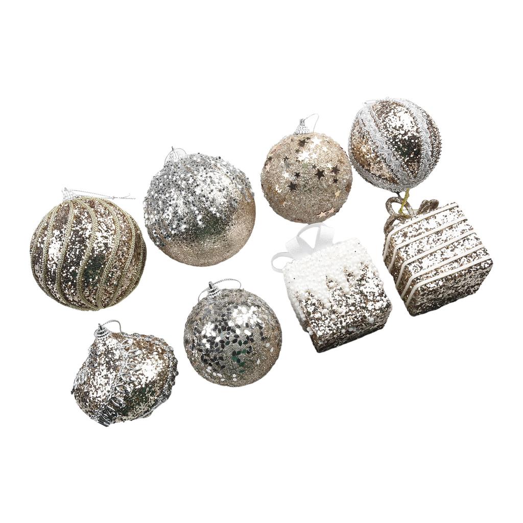 Rose Gold Christmas Balls Wedding Ceremony White Blue