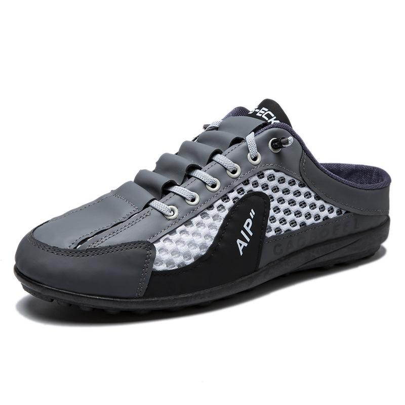 Мужские кроссовки Slip-On, стильные, дышащие, сетчатые, для отдыха на природе, пляжа, повседневные, универсальные, слипоны