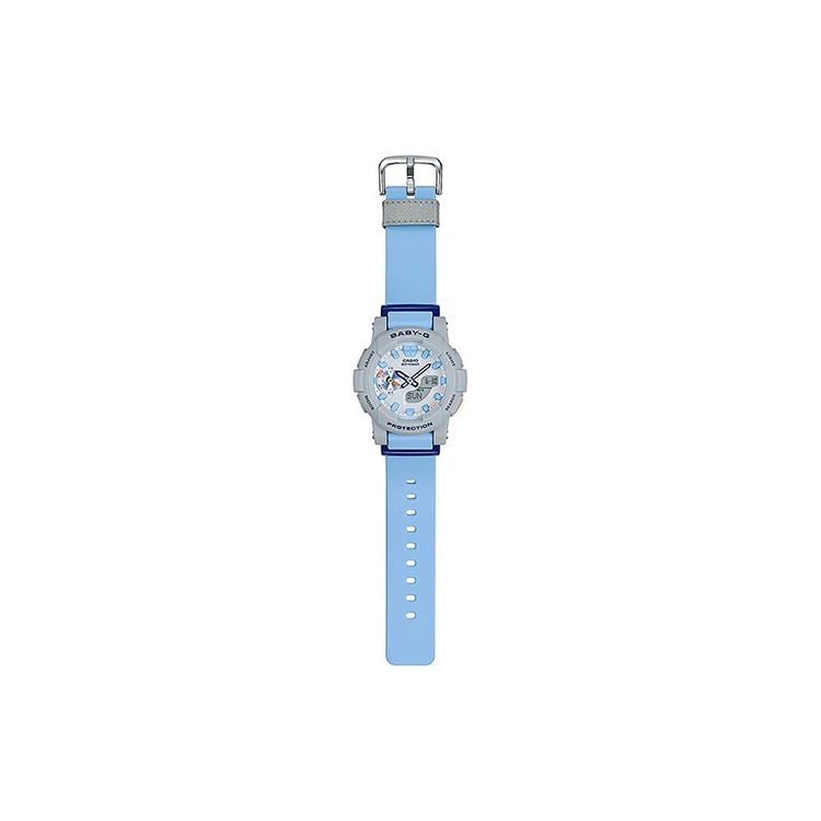 Casio Baby-G Секундомер для бега Кварцевый механизм Ремешок из смолы Часы Женские Синие BGA-185-2A