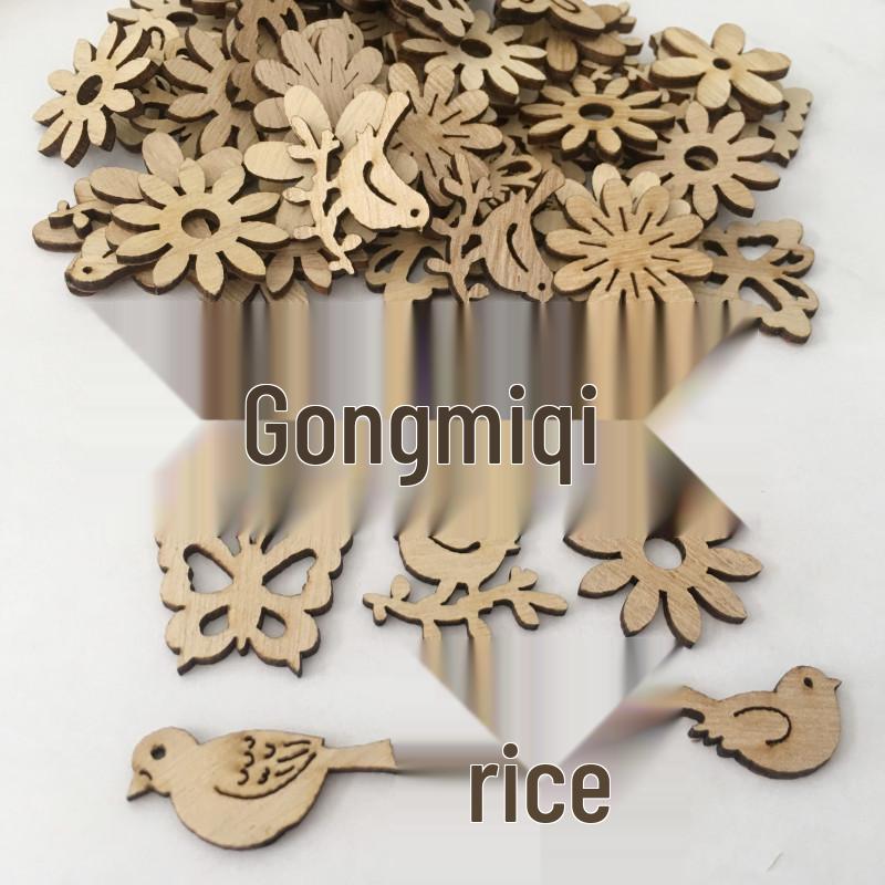 Eco-Friendly Vintage Christmas Ornaments - Creative Cartoon Wood Chip Design