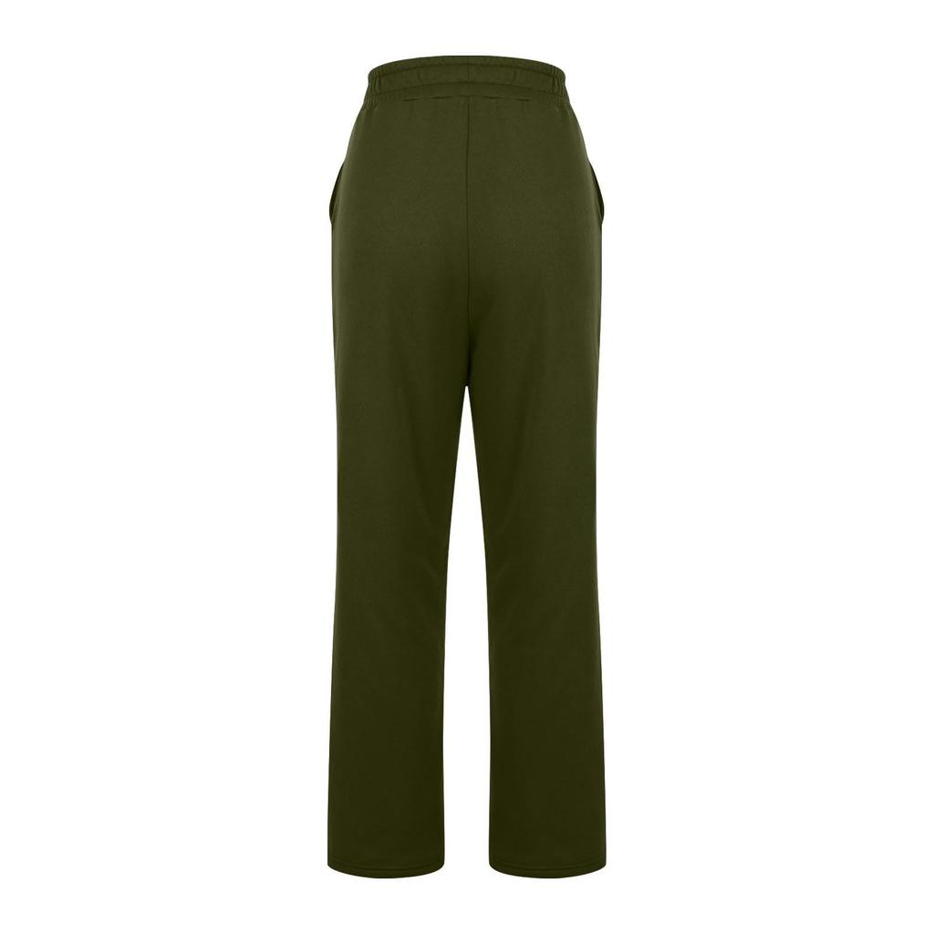 Женские эластичные брюки с высокой талией, повседневные активные брюки с широкими штанинами и длинными брюками, брюки с карманами