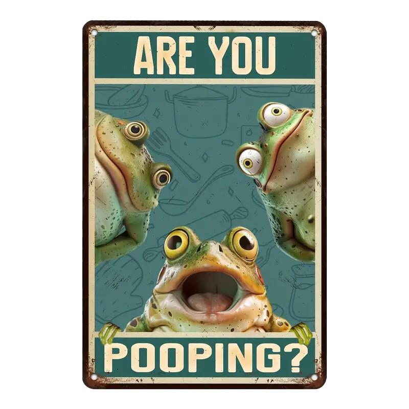 Retro Tin Sign Vintage Are You Pooping Signs Bathroom Restroom Wall Toilet DecorCats Lover Gift Funny Black Cat8x12inch