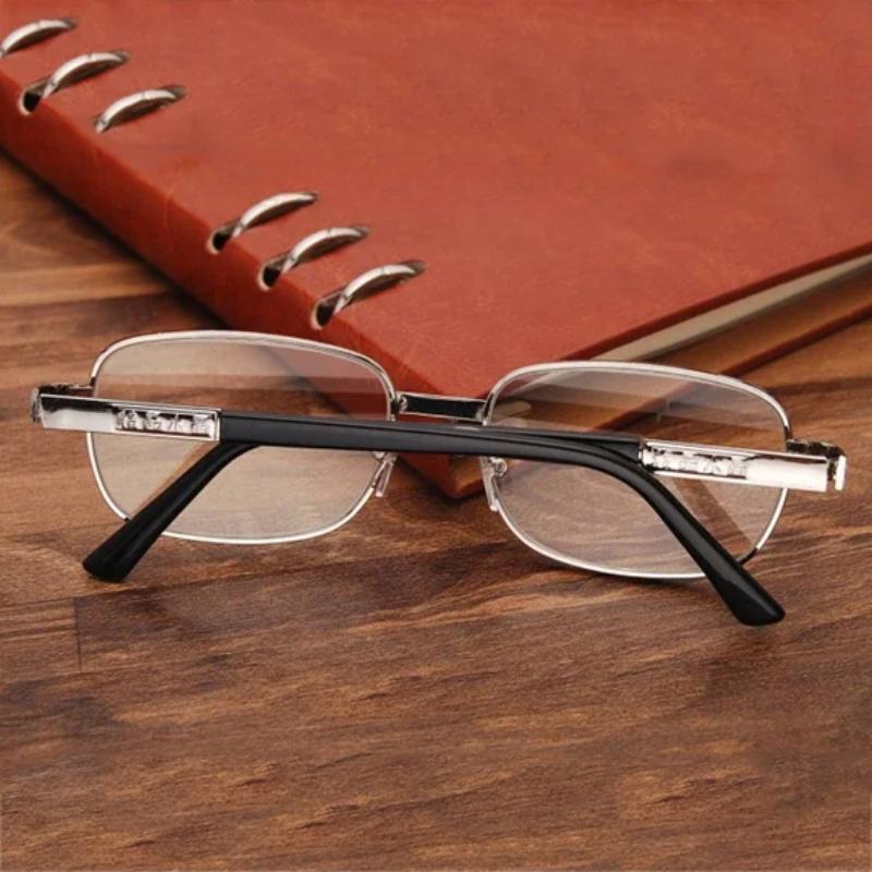 Classic Reading Glasses Women Men Metal Large Frame Crystal Eyeglasses Square Presbyopia High Definition Reader Eyewear