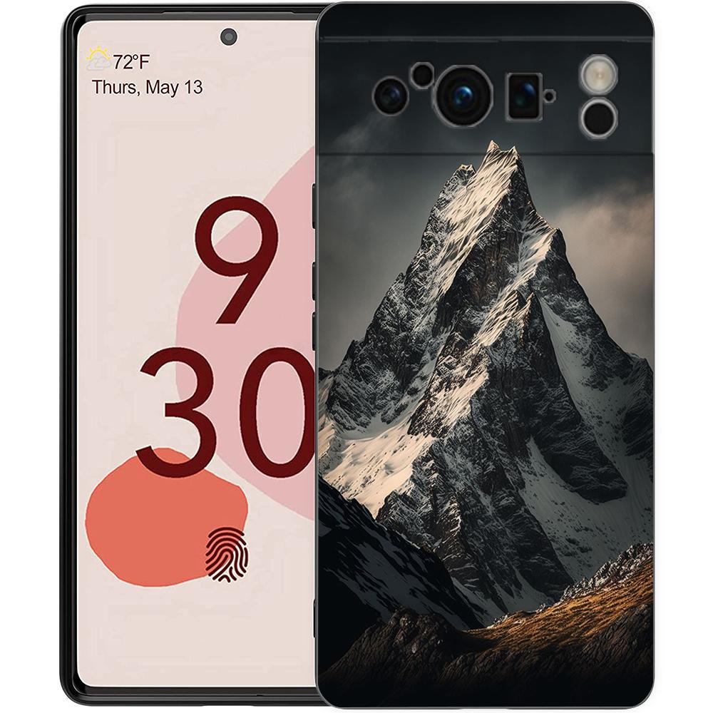 Чехол для телефона с пейзажем горных вершин Для Google Pixel 10 9 8 7 6 Pro XL 9A 8A 6A 7A 5G Мягкий ударопрочный ТПУ Черный чехол