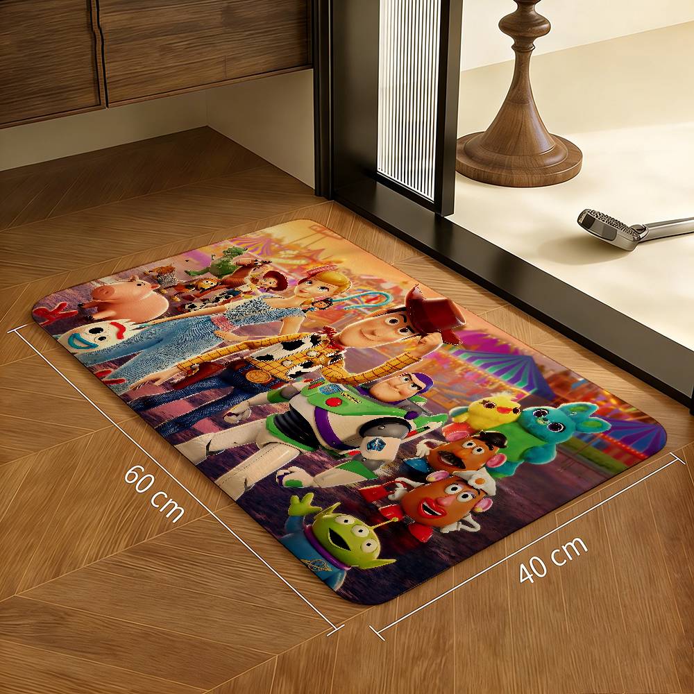 Film T-Toy Cartoon S-Story Floor Mat Rectangle Anti-slip Home Soft Badmat Front Door Indoor Outdoor Mat Welcome Doormat