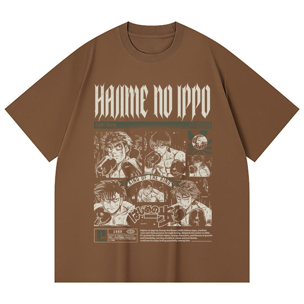 230 Gsm 100% Cotton Hajime no Ippo V3 Print Unisex Heavy Cotton T Shirt