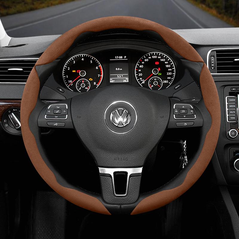 Подходит для Volkswagen Нескользящая Пряжка Сегментированная Замшевая Накладка на Руль Подходит для Polo Golf 5 6 7 Gol Cc Passat B6 B8 Jetta Scirocco T4