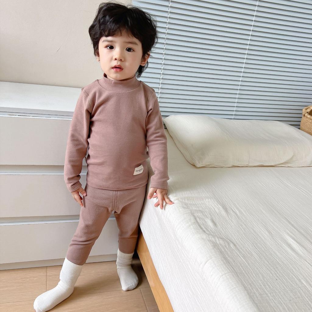 Осенне-зимний детский комплект термобелья без следов, детская однотонная одежда, нижняя часть рубашки, штаны, термокостюм