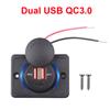 Быстрая зарядка QC3.0 Dual USB 3.1A автомобильное зарядное устройство розетка телефон зарядное устройство адаптер панель для мотоцикла автомобиля 12 В/24 В лодка автобус BF