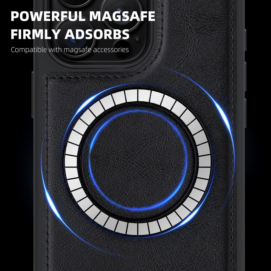 Роскошный чехол-бампер с магнитной застежкой из коровьей кожи для iPhone 17 Air 16 PM 15 Pro Max Samsung S25 S24 S23 Ultra Google Pixel 10 Противоударный защитный чехол