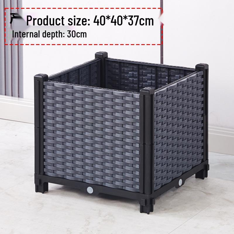 Large Plastic Flower and Vegetable Planting Box for Balcony, Courtyard, or Rooftop Gardens