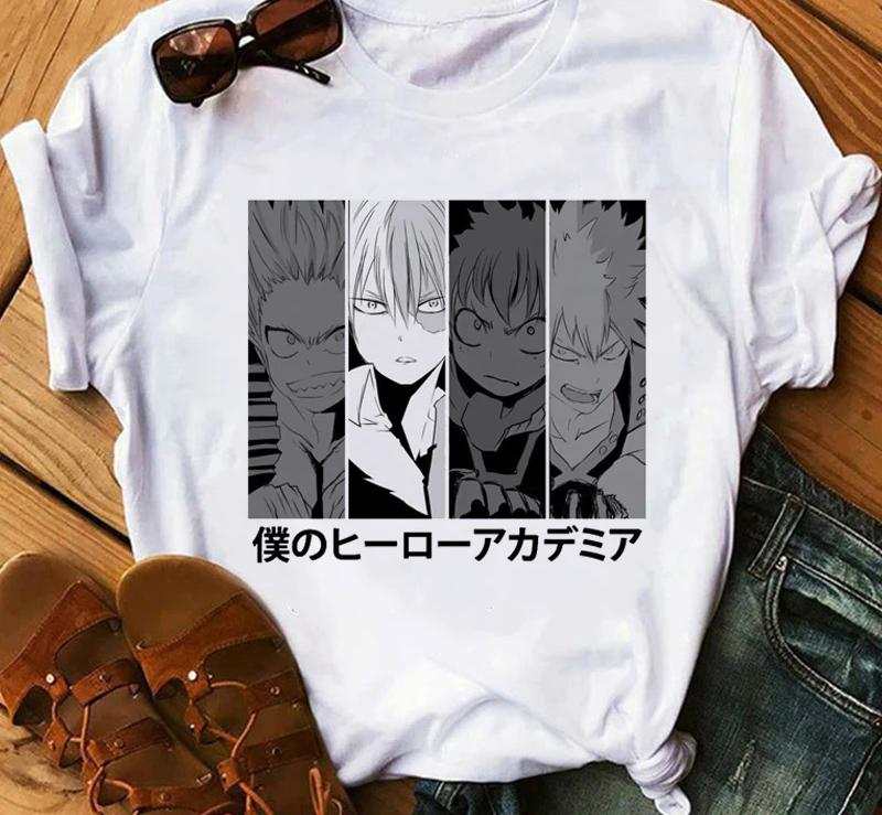 Japanese Anime My Hero Academia Graphic Print T Shirt Fashion Casual Crew Neck Short Sleeve Plus Size T Shirt Unisex
