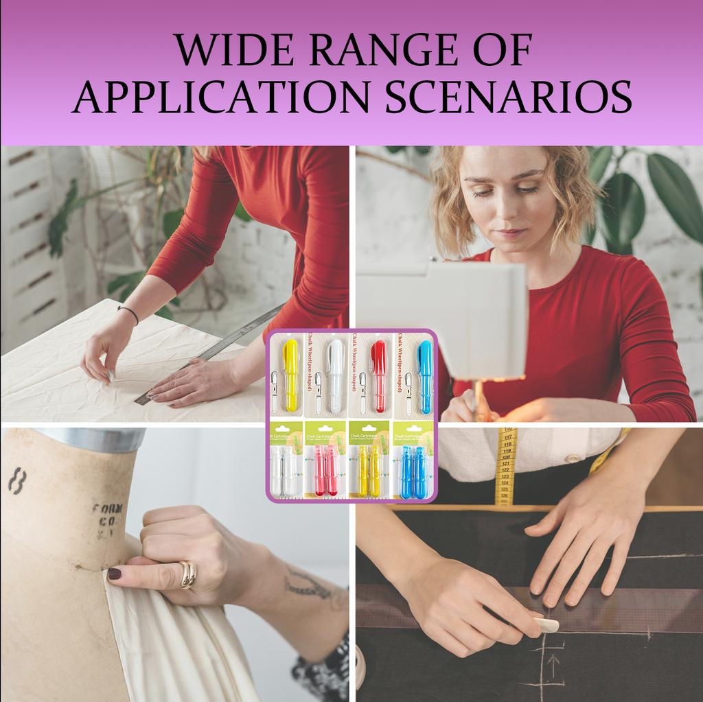 Мел портновский в форме ручки, стираемый, удобное меловое колесико, маркер для ткани для любителей шитья своими руками