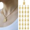 Womens Mens Gold Filled  Initial Necklace Letter Pendant Box Chain Unisex 22Inch