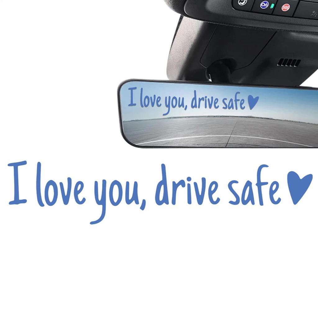 Car Stickers and Decals Rearview Mirror Decal I Love You Drive Safe Emblem Labels for Truck Bumper Vehicles Exterior Decor