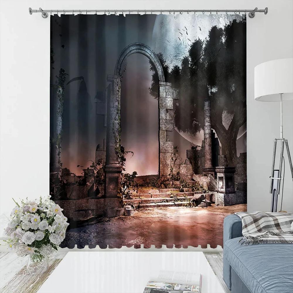 Плотные шторы 3D Design Chair Coach Sofa Santa Luxury High Shading Шторы для гостиной, спальни, рождественский декор, 2 шт.