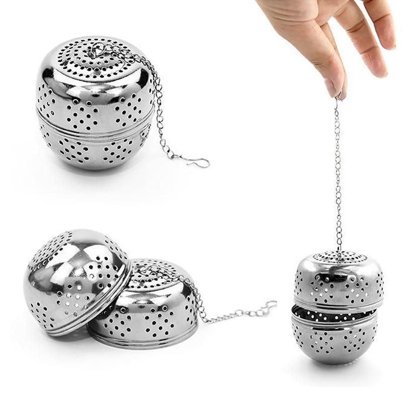1PC Seasoning Ball Ball Shape Stainless Steel Tea Infuser SpiceBall With Rope Chain