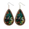 Bright Mosaic Stained Earrings Kaleidoscope Pattern Water Drop Earrings Party Jewelry