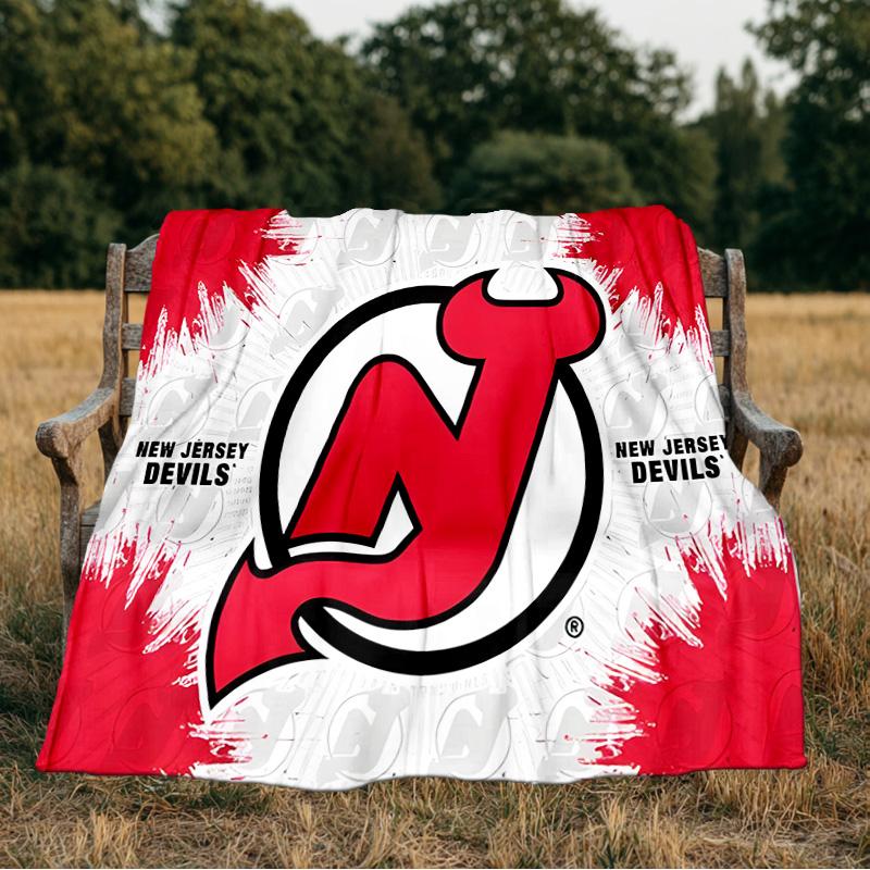 Jersey Devils Flannel Blanket, Use for Birthday/Holiday Gift, Soft Blanket for Sofa/Bed/Camping/Office/Tourism Use,All Seasons