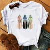 New Fashion High Heels Personalized Printed Women's Summer Short Sleeve T-shirt Casual Tops Oversized T Shirt Harajuku Tee