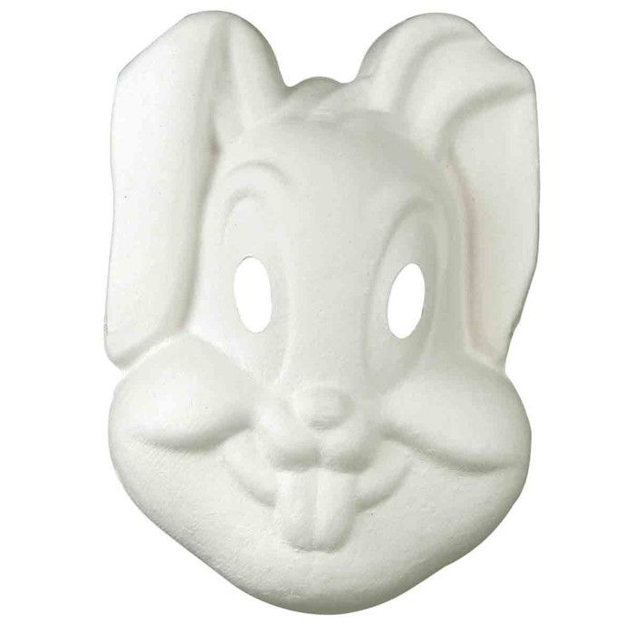 Masque enfant lapin en papier comprimé 18 x 26 cm élastique
