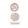 500pcs of Rose Golden Christmas Happy Stickers, Self-Adhesive Holiday Stickers for Christmas Decorations, Wedding Party Card Labels.