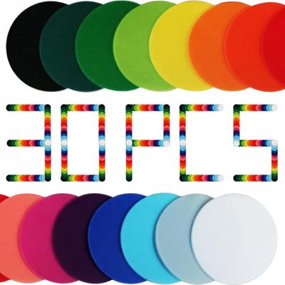 30 ШТ. Маркеры для пятен на ковре Пятна для ковра для классной комнаты Ковровые покрытия 4-дюймовые Точечные маркеры Цветные Точки на полу, Декор для классной комнаты, Гибкое размещение